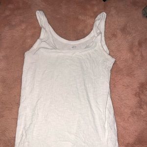 White and blue ribbed tanks